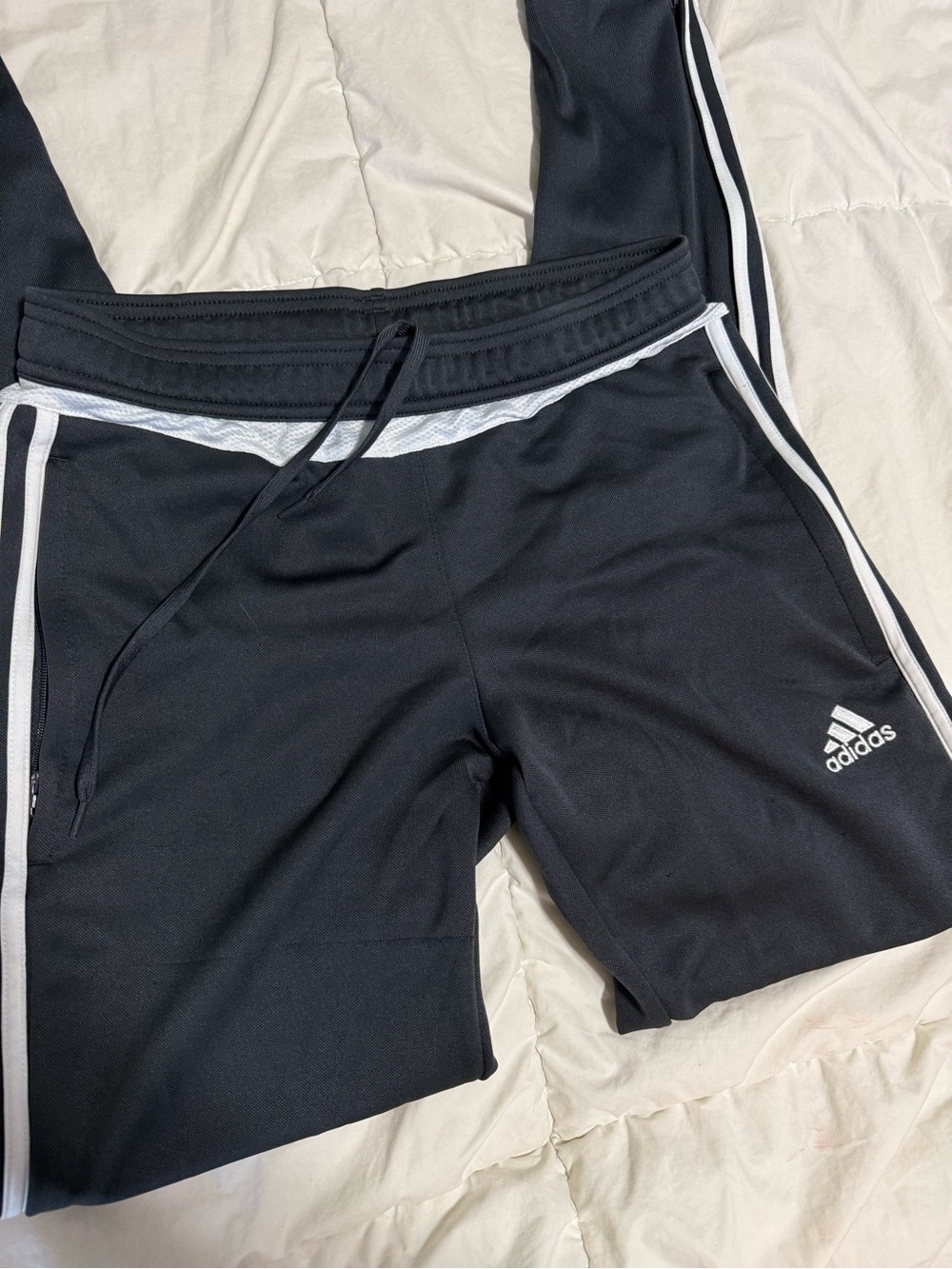 adidas womens Black track pants with White Trim